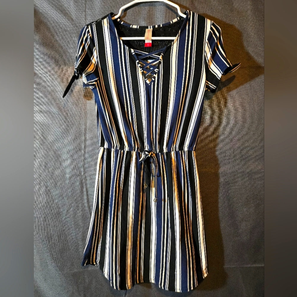 Striped Navy and White Dress